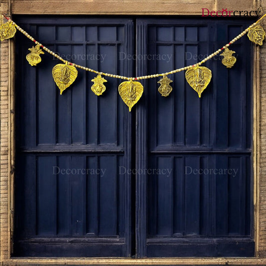 Shubh Labh Ganesh Leaf Bandarwaal Metal golden