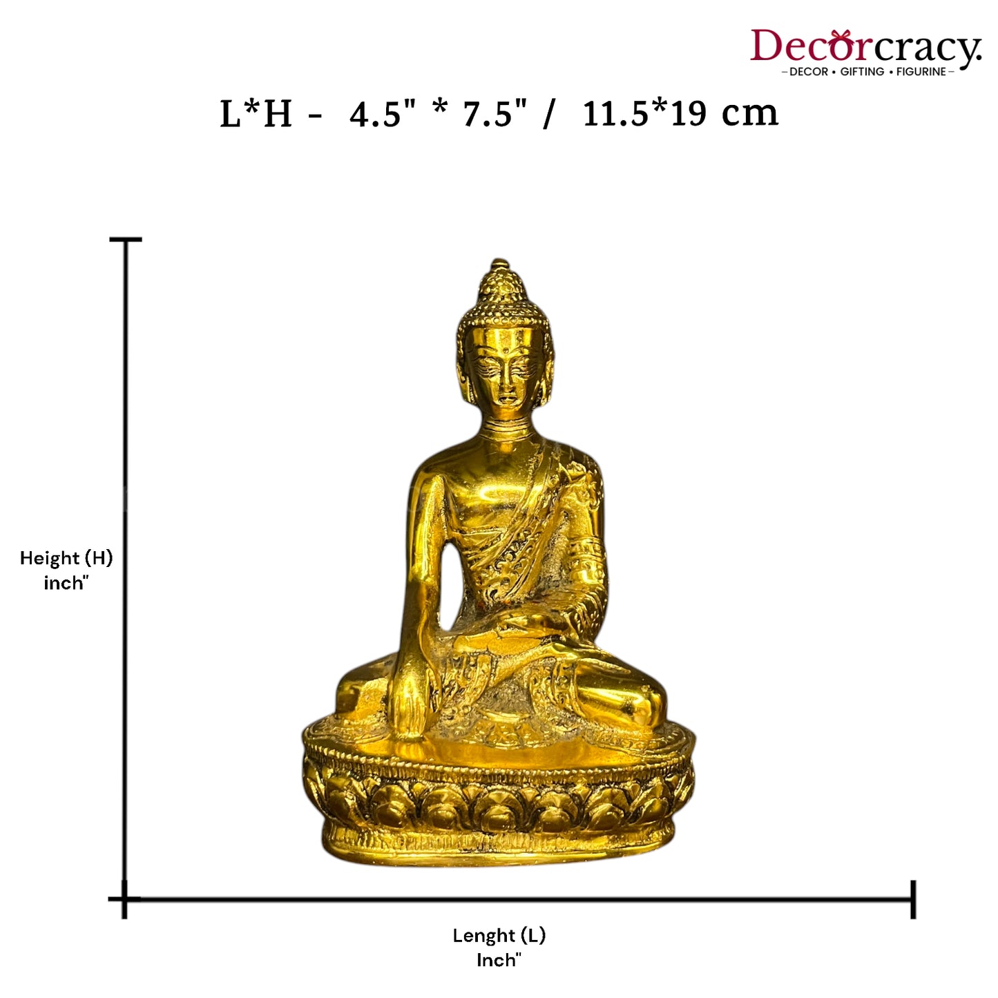 Lord Buddha Idol Metal golden