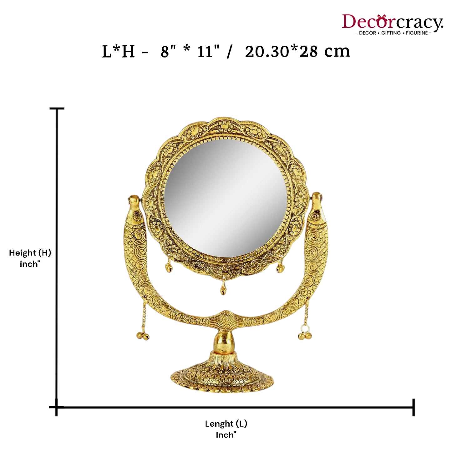 Fish One Sided Mirror Metal golden
