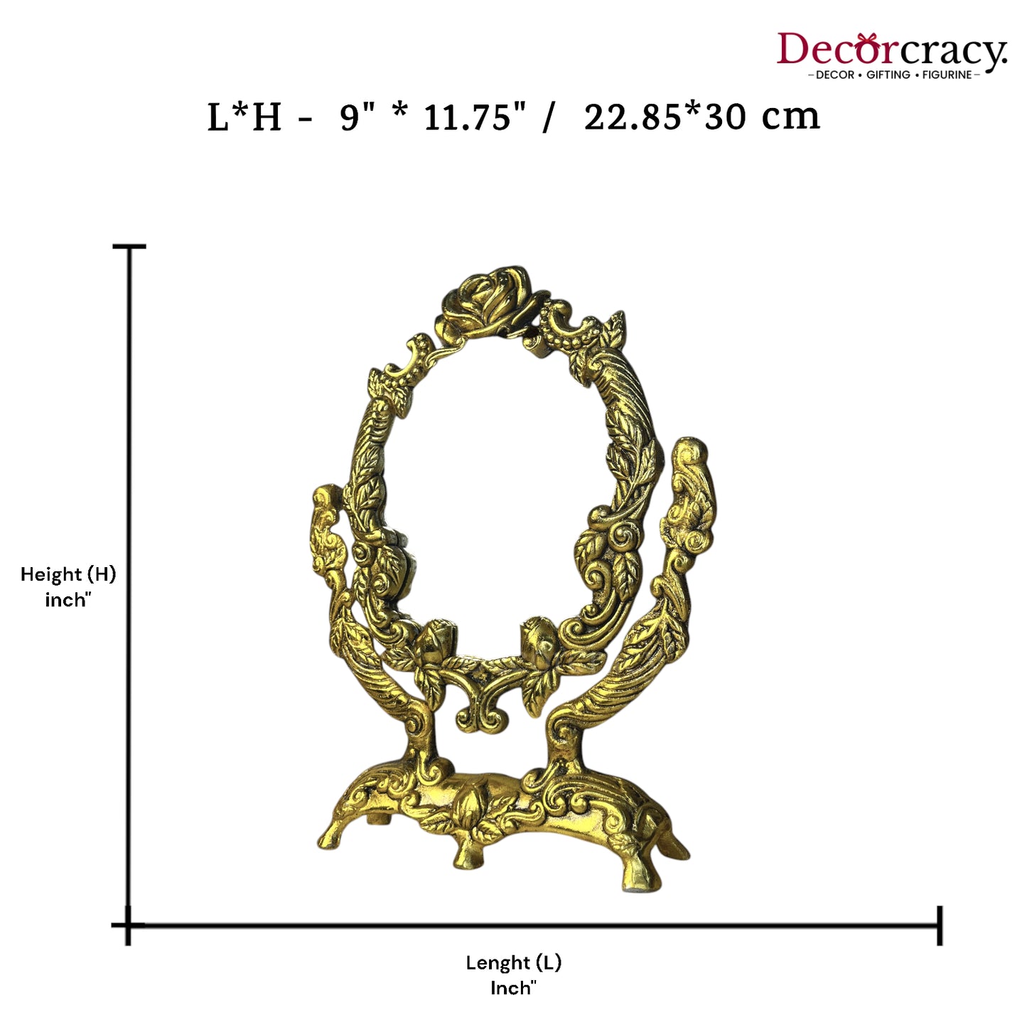 Flower One Sided Mirror Metal golden