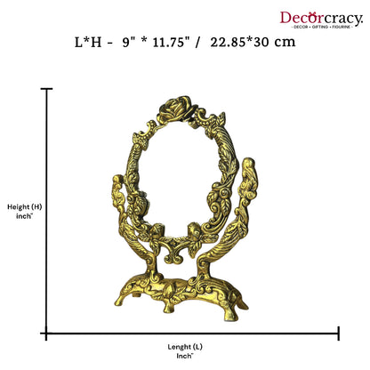 Flower One Sided Mirror Metal golden