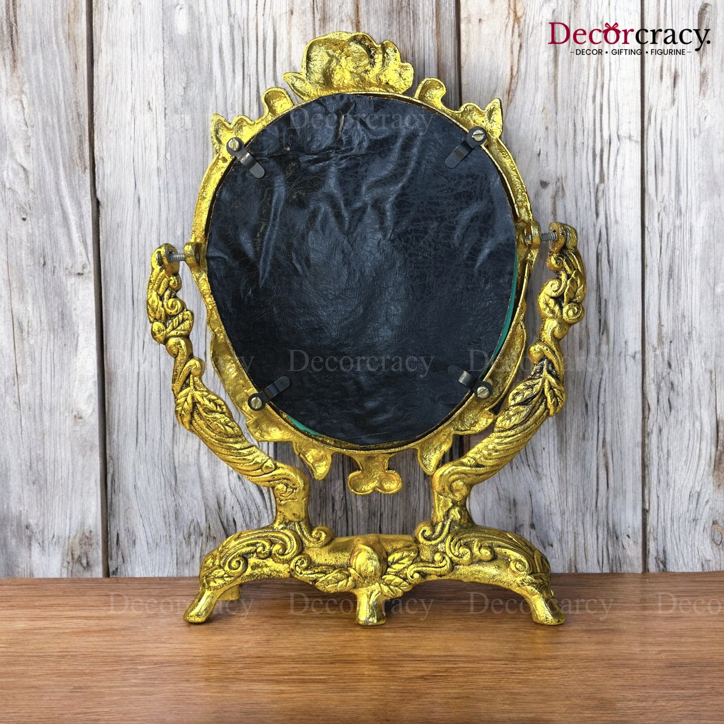 Flower One Sided Mirror Metal golden