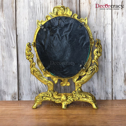 Flower One Sided Mirror Metal golden