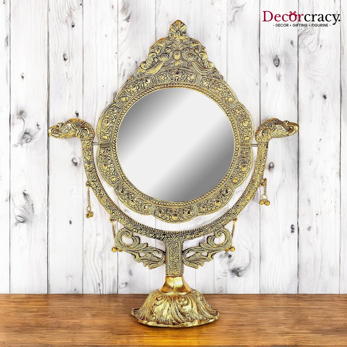 Peacock One Sided Mirror Metal golden