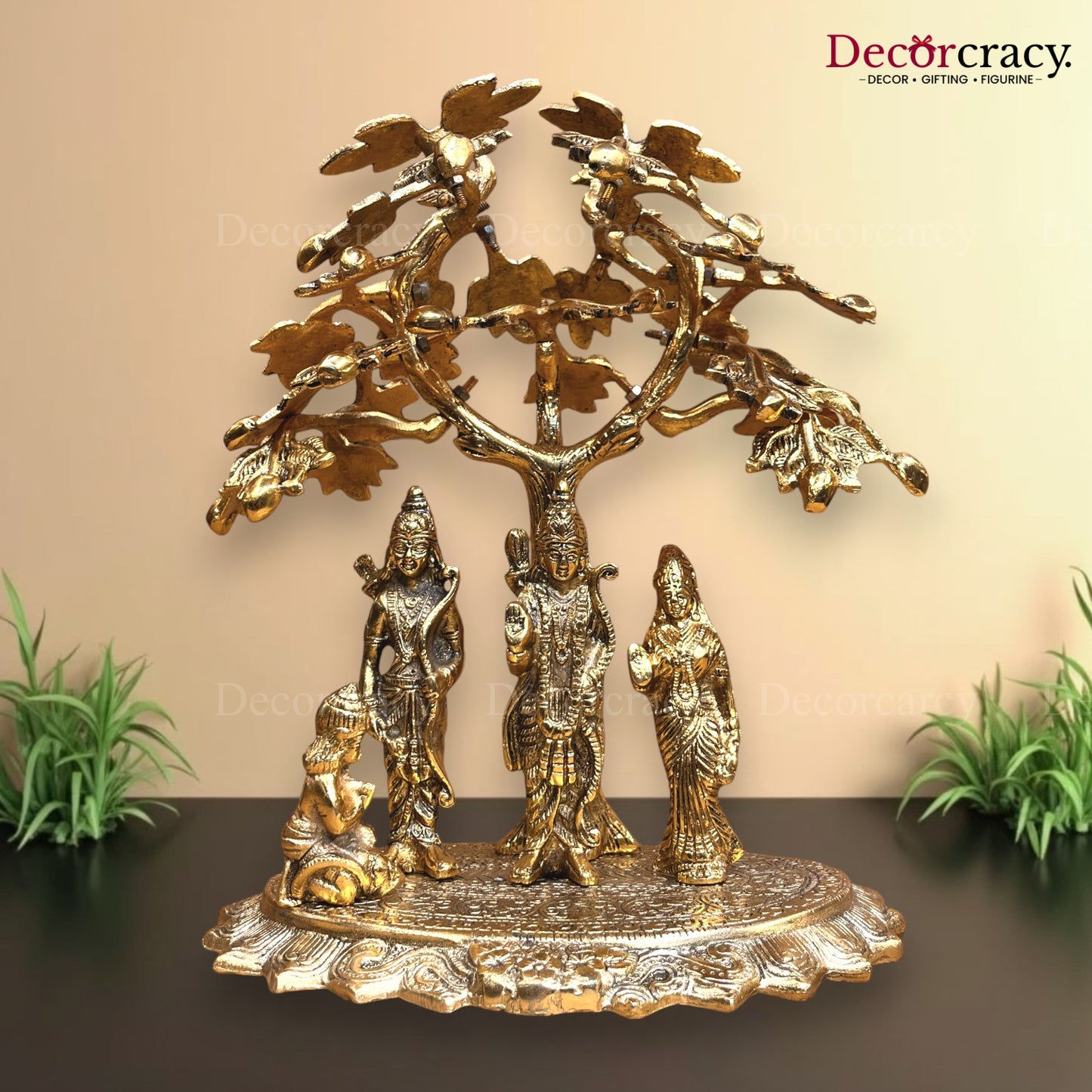 Shree Ram Darbar Tree Metal golden