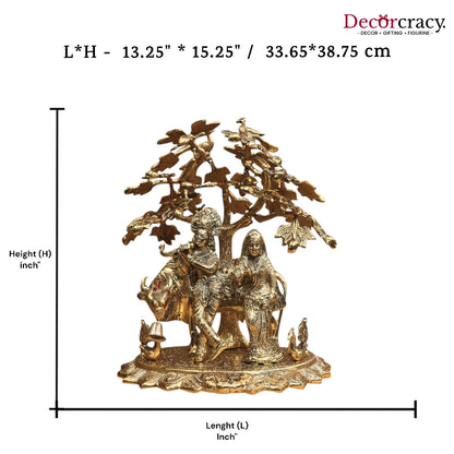Radha Krishna guy Tree Metal golden