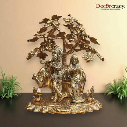 Radha Krishna guy Tree Metal golden