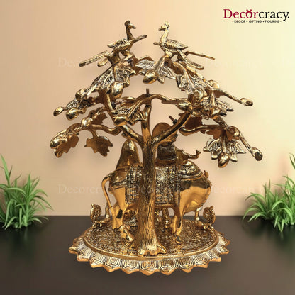 Radha Krishna guy Tree Metal golden