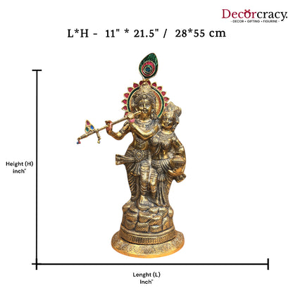 Radha Krishna Bansuri Metal golden