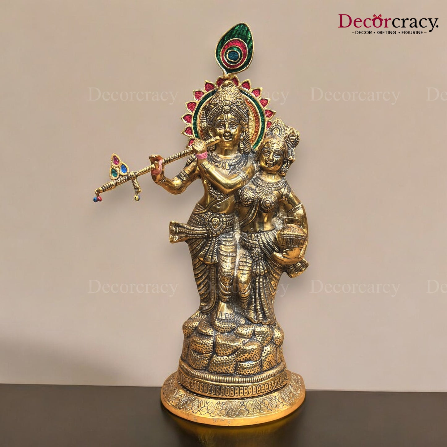 Radha Krishna Bansuri Metal golden