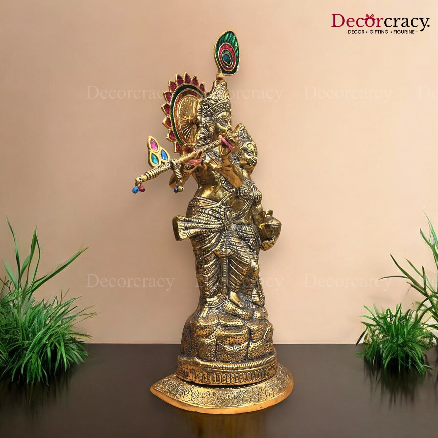 Radha Krishna Bansuri Metal golden
