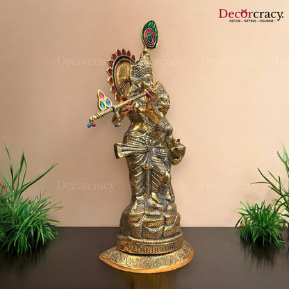 Radha Krishna Bansuri Metal golden