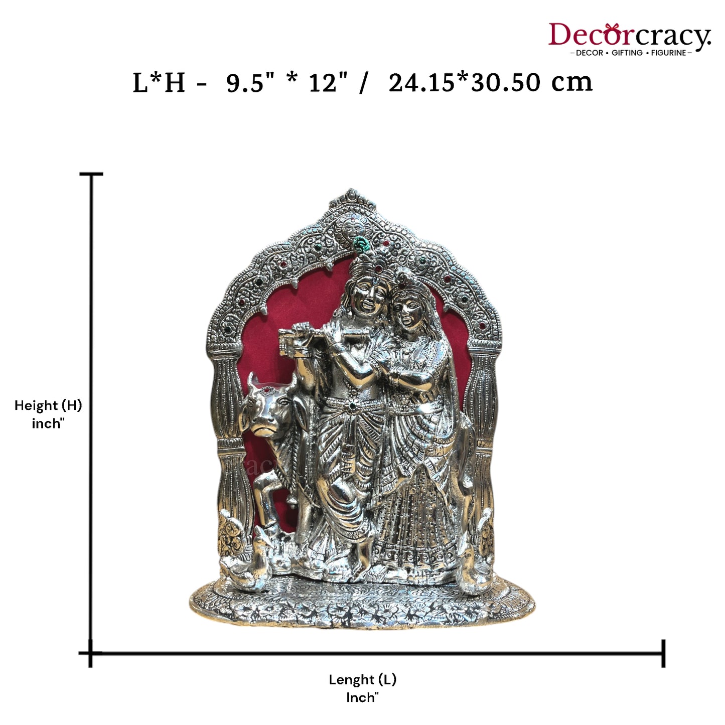Shree Radha Krishna Cow Mehraab Metal silver