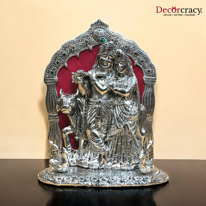 Shree Radha Krishna Cow Mehraab Metal silver