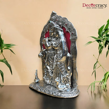 Shree Radha Krishna Cow Mehraab Metal silver