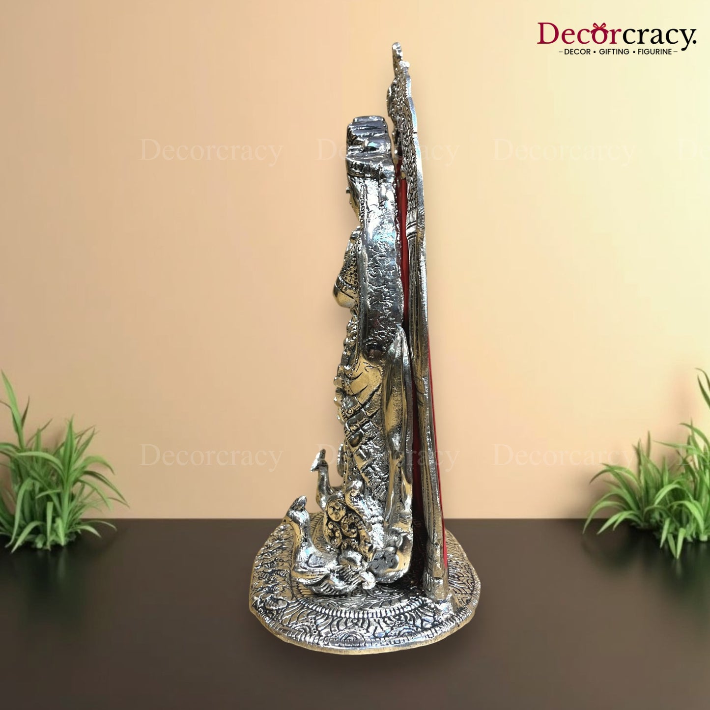 Shree Radha Krishna Cow Mehraab Metal silver