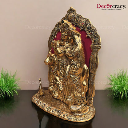 Shree Radha Krishna Cow Mehraab Metal golden