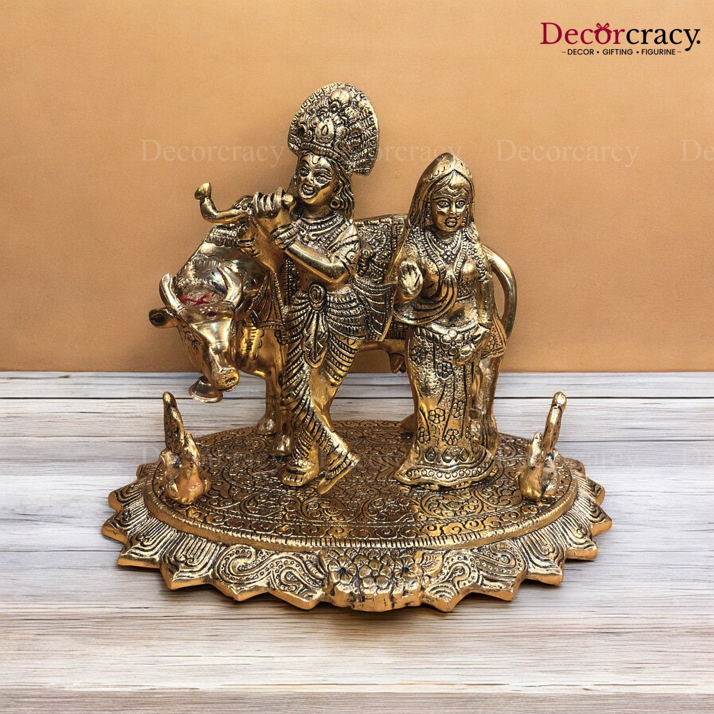 Shree Radha Krishna guy Metal golden