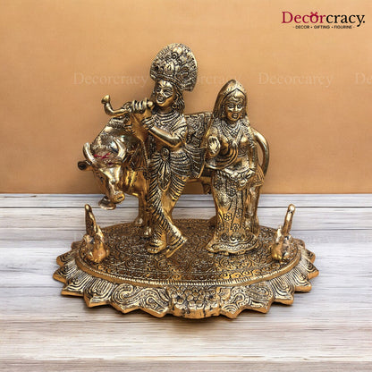 Shree Radha Krishna guy Metal golden