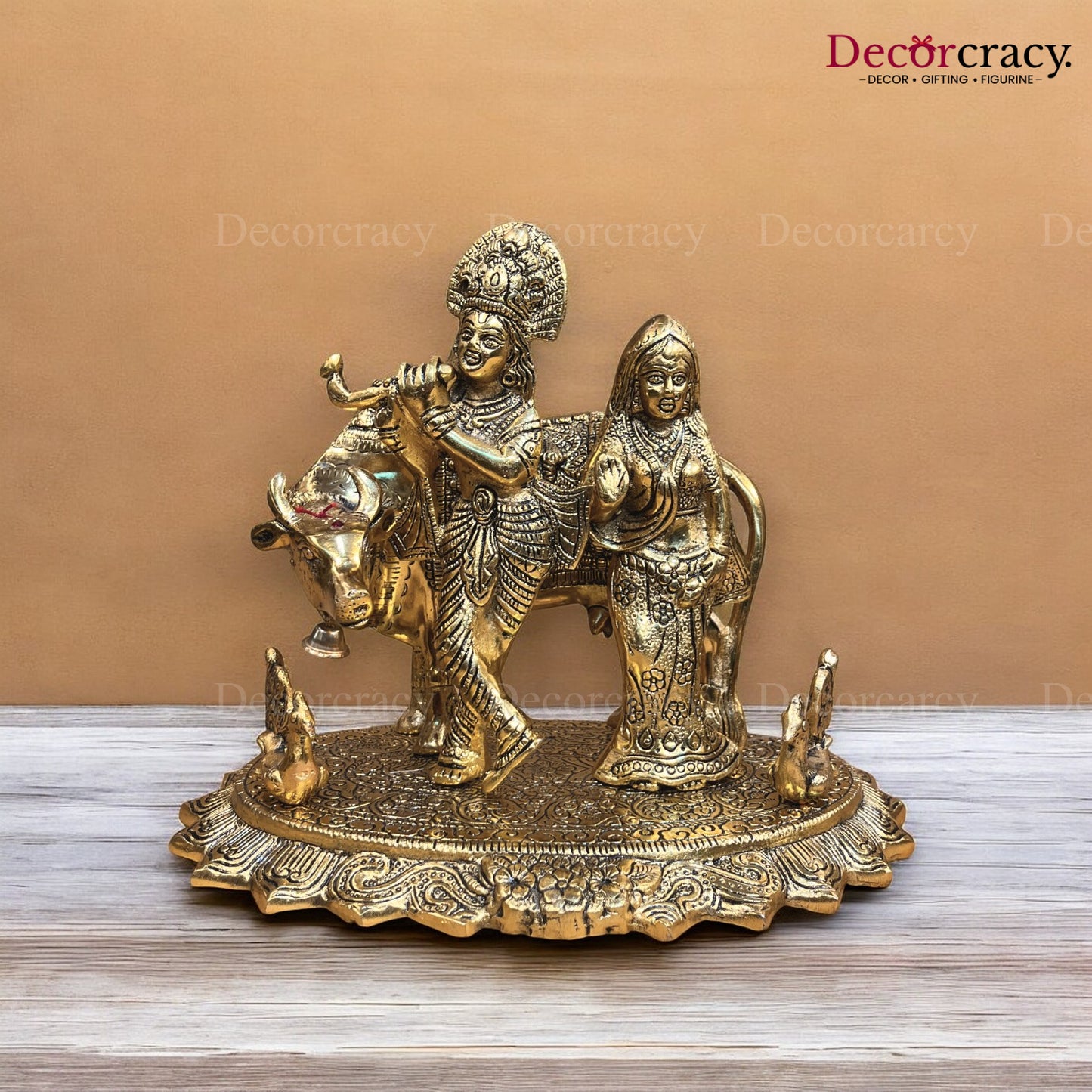 Shree Radha Krishna guy Metal golden