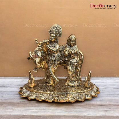 Shree Radha Krishna guy Metal golden