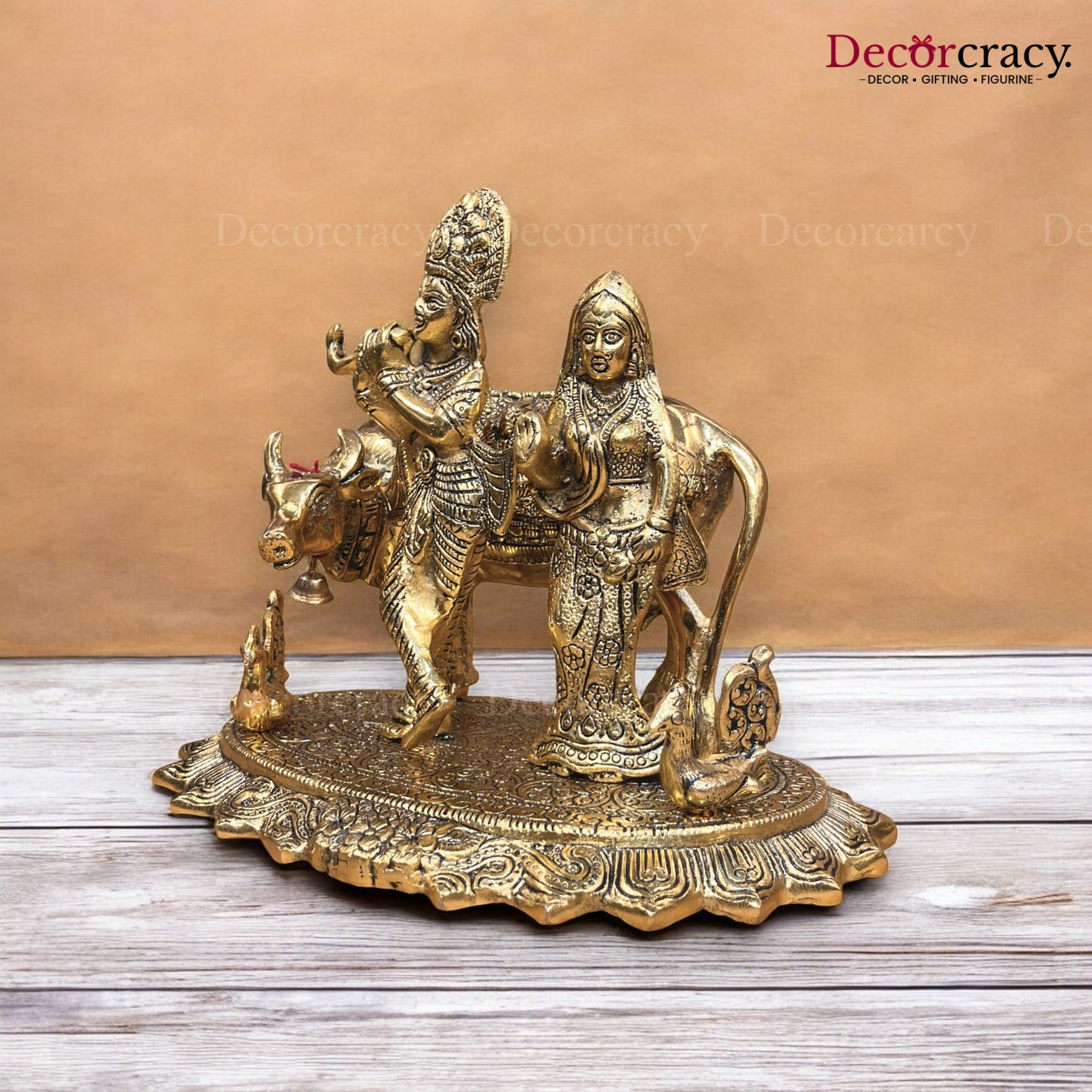 Shree Radha Krishna guy Metal golden