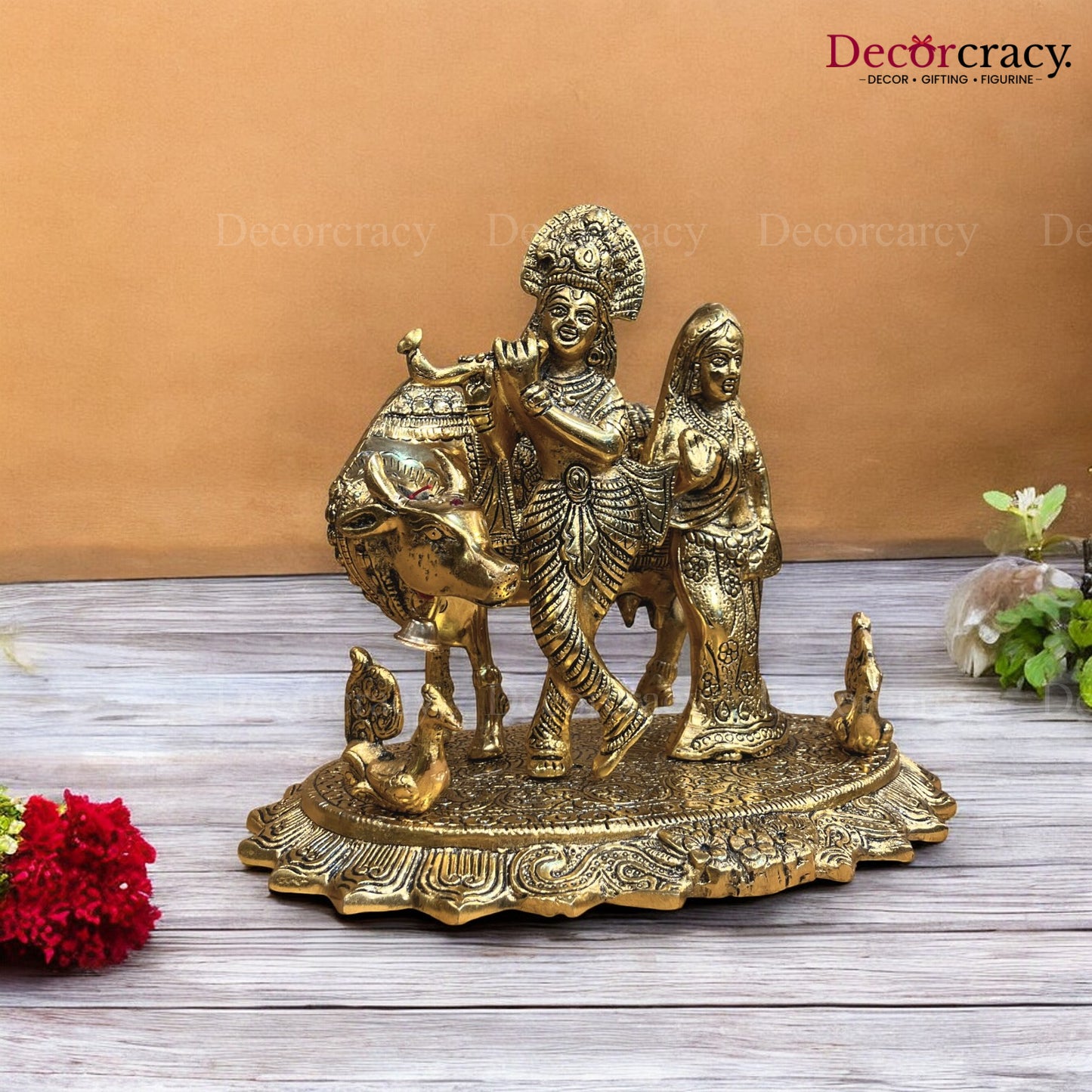 Shree Radha Krishna guy Metal golden