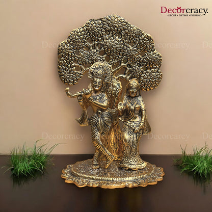 Shree Radha Krishna Tree Metal golden