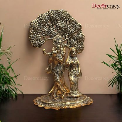 Shree Radha Krishna Tree Metal golden