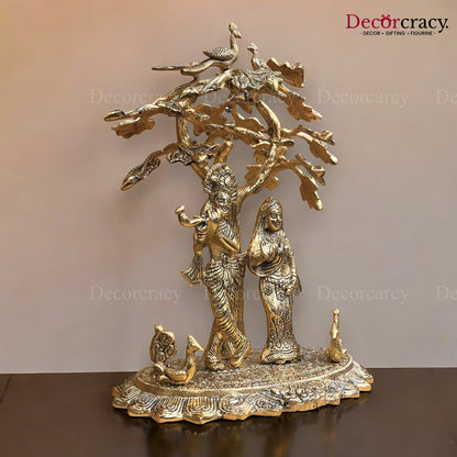 Shree Radha Krishna Tree Metal golden