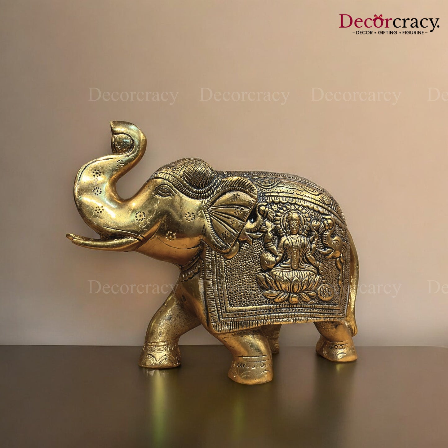 Elephant with God Encarved Metal golden