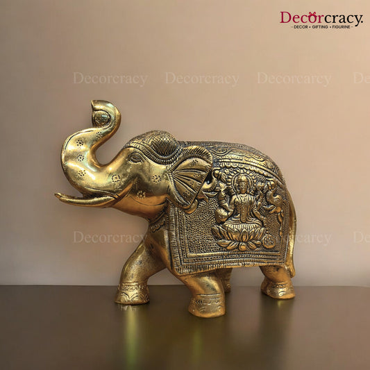 Elephant with God Encarved Metal golden