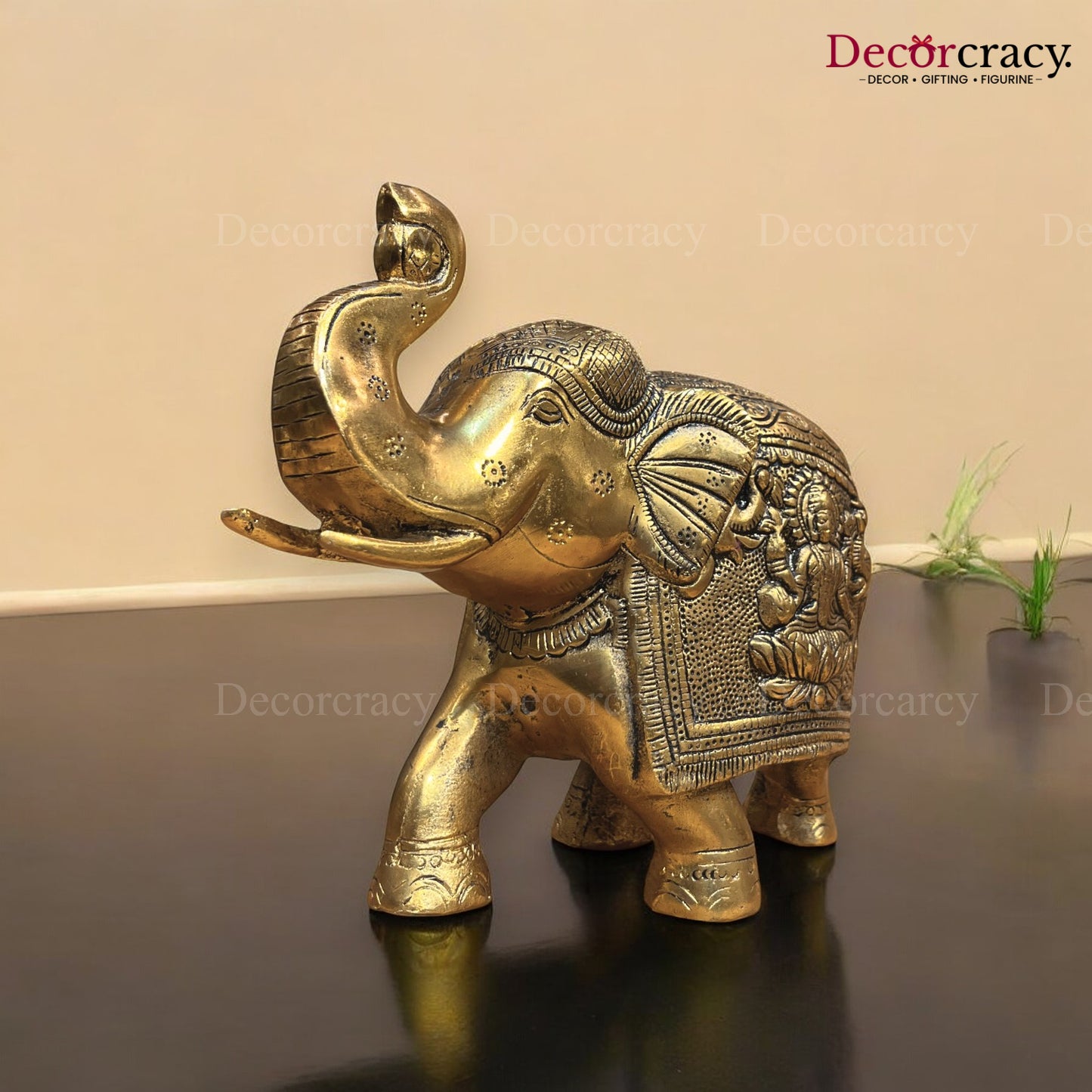 Elephant with God Encarved Metal golden