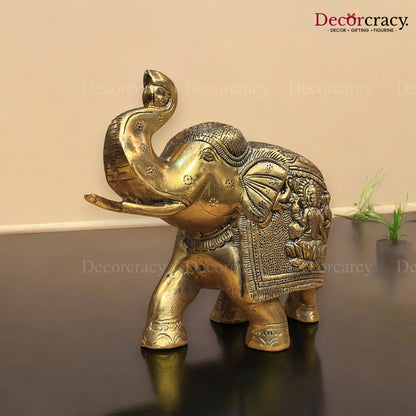 Elephant with God Encarved Metal golden