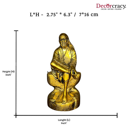 Sai Baba Sitting Metal golden