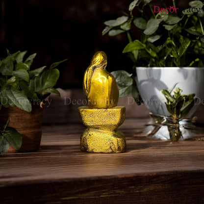 Sai Baba Sitting Metal golden