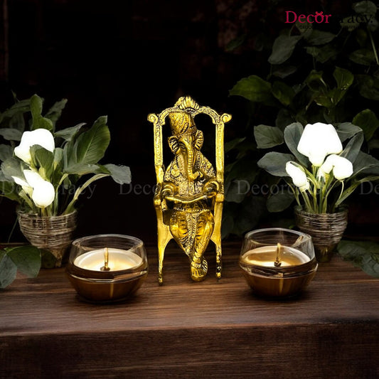 Chair Ganesh Metal golden