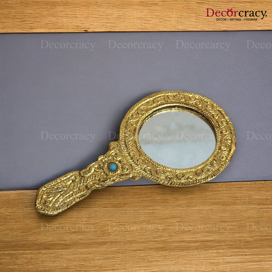 Round Double Sided Mirror Metal golden