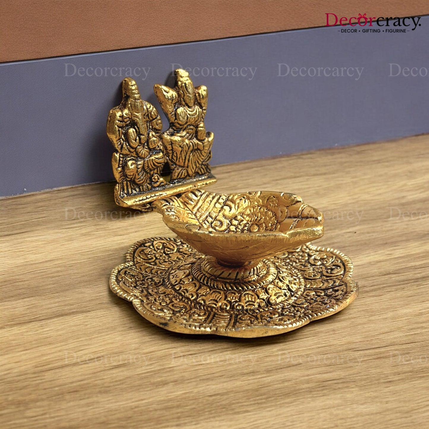 Lakshmi Ganesh Deepak Big Metal golden