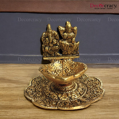 Lakshmi Ganesh Deepak Big Metal golden