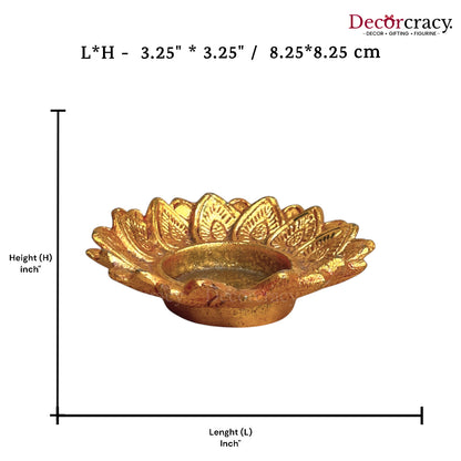 Petal Diya Metal golden