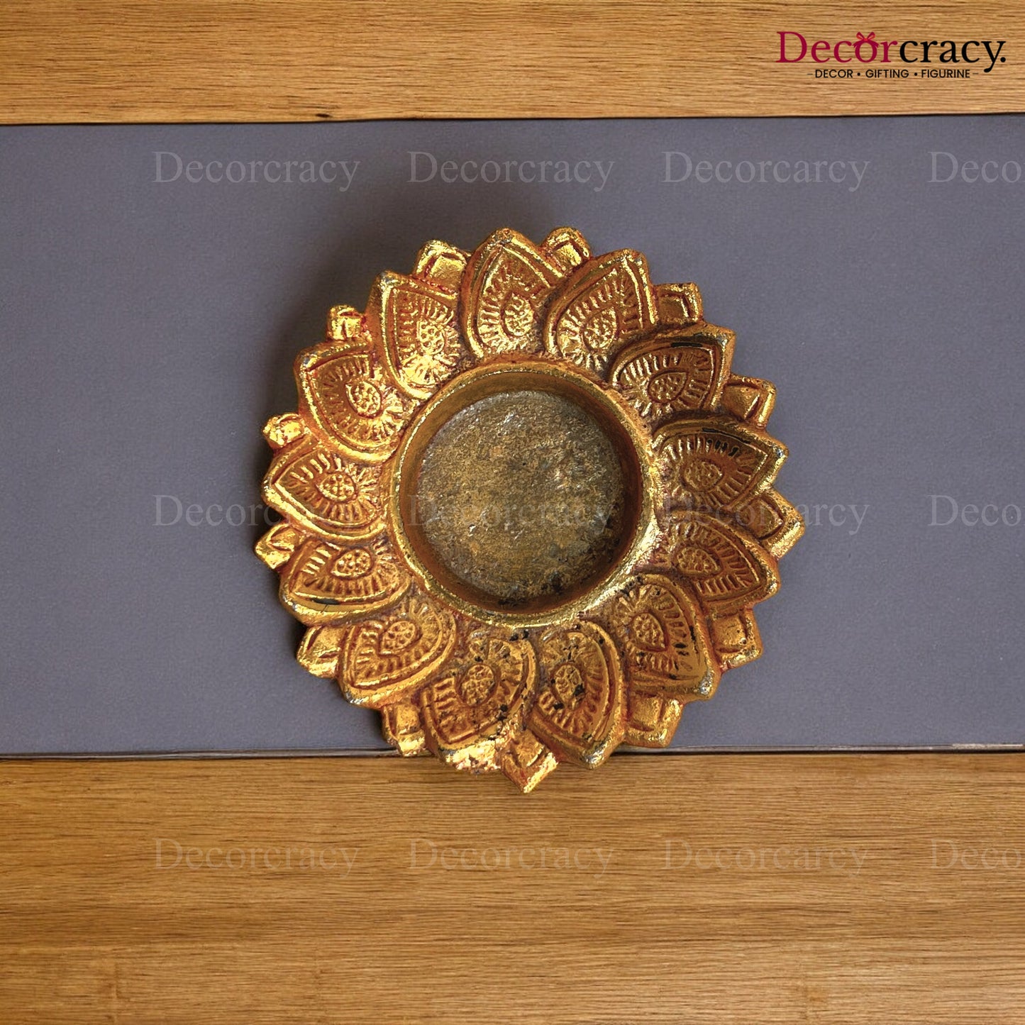 Petal Diya Metal golden