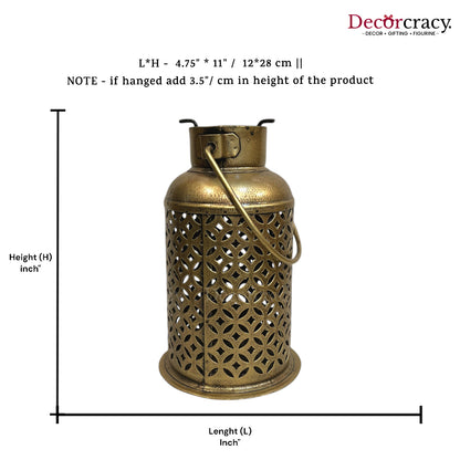 Pot Iron Antique Copper Netted Design Tealight Candle Holder Stand Tribal Village Art