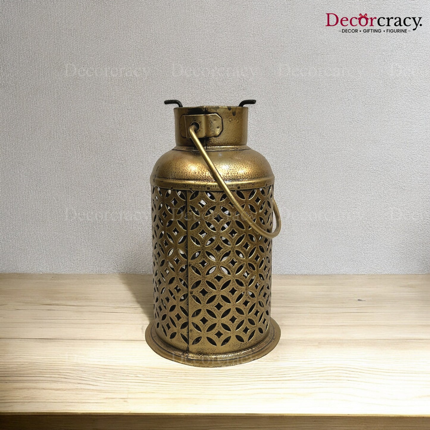 Pot Iron Antique Copper Netted Design Tealight Candle Holder Stand Tribal Village Art