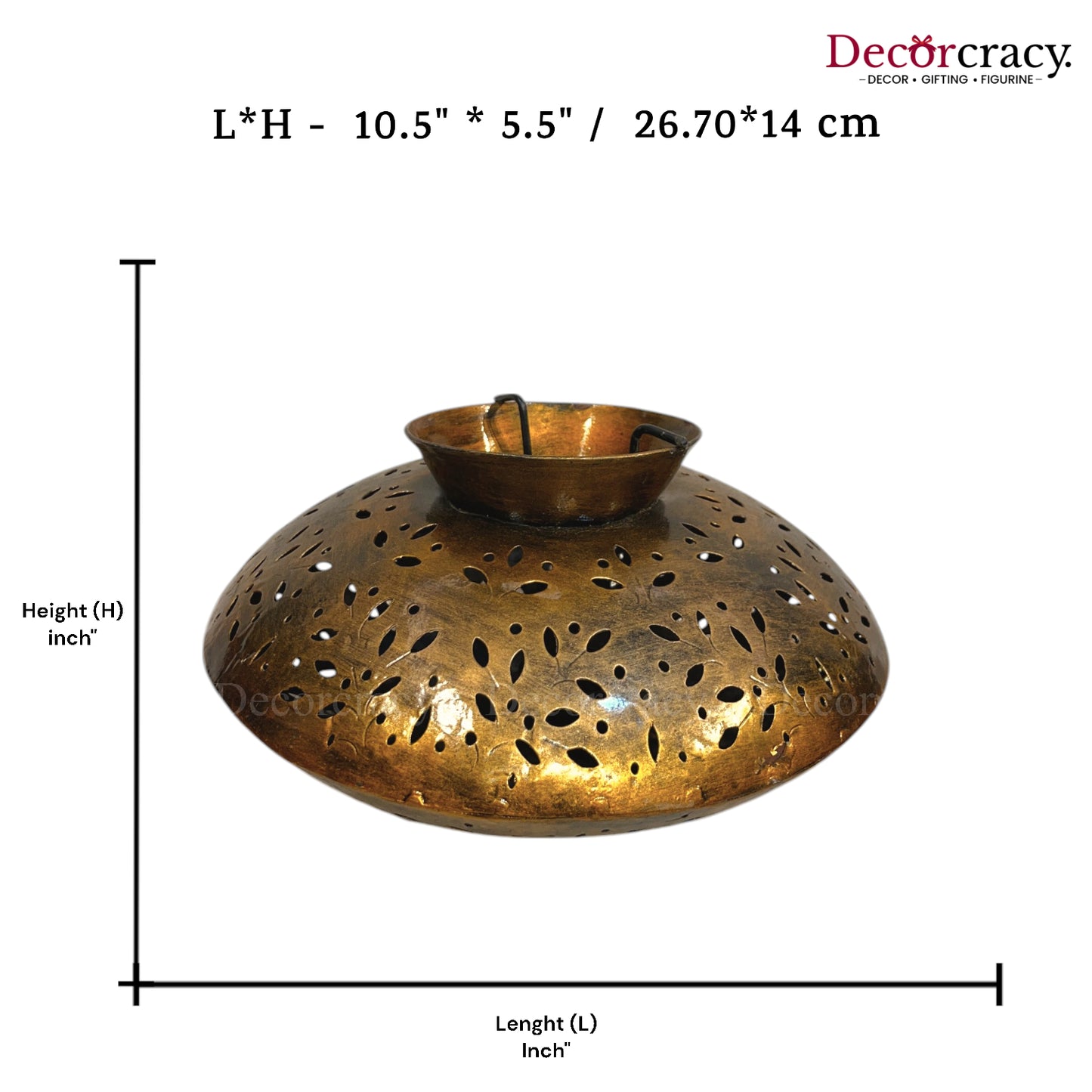 Degchi Iron Antique Golden Netted Design Tealight Candle Holder Stand Tribal Village Art