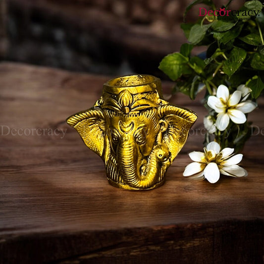 Ganesh Pen Holder Metal golden