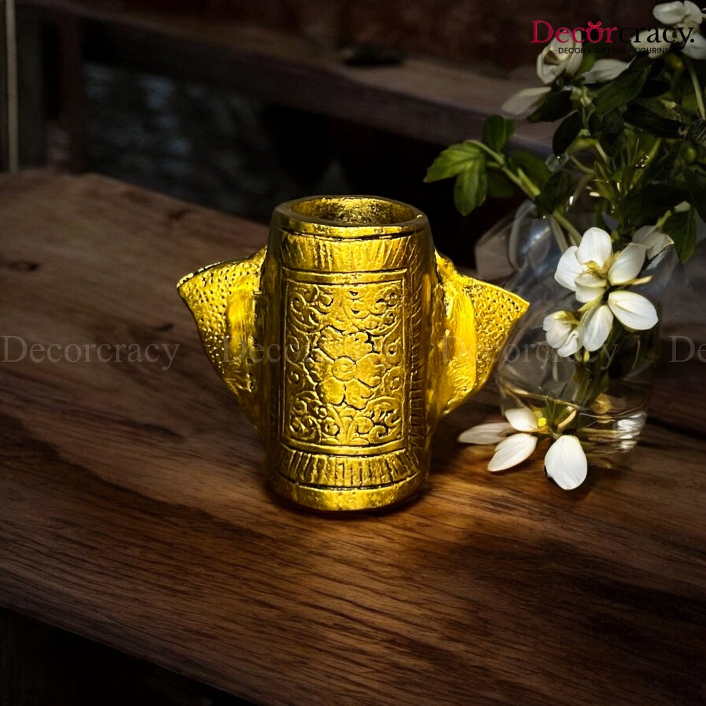 Ganesh Pen Holder Metal golden