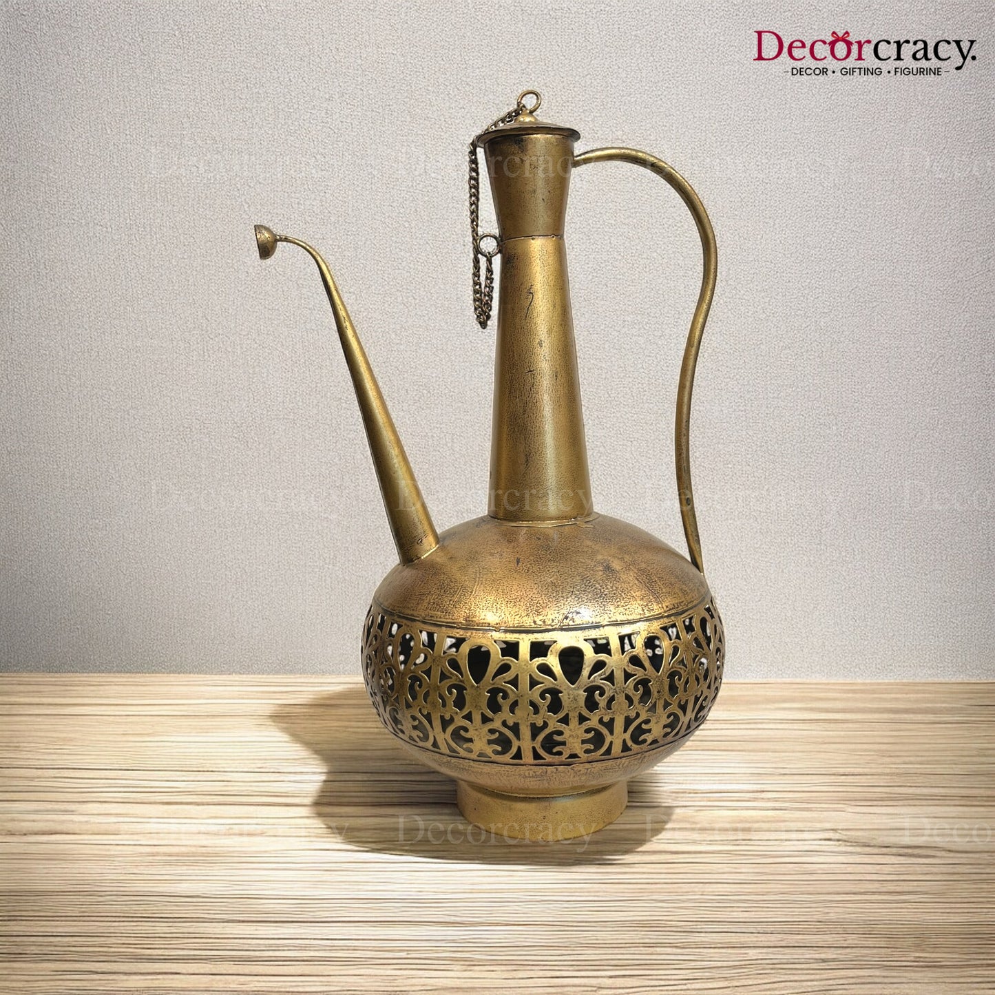 Surayi Iron Antique Golden Netted Design Tealight Candle Holder Stand Tribal Village Art