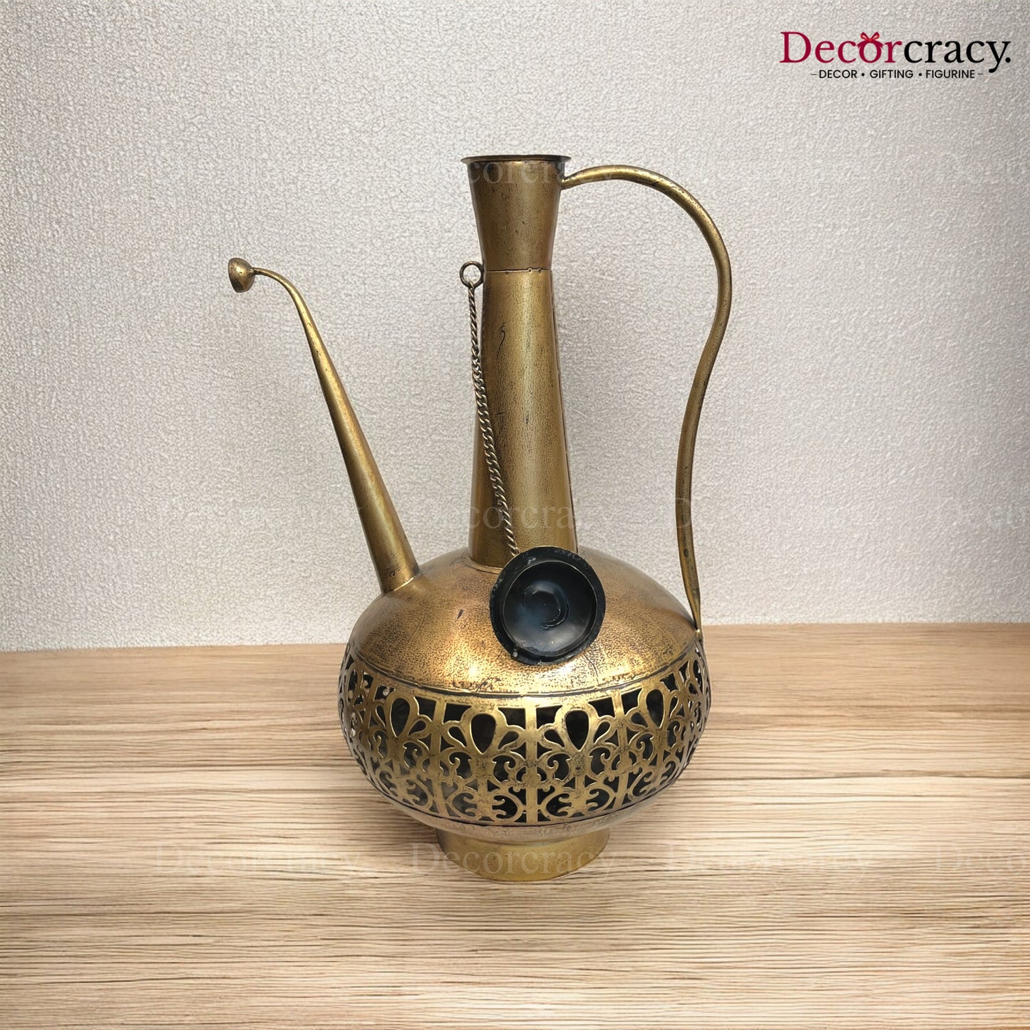 Surayi Iron Antique Golden Netted Design Tealight Candle Holder Stand Tribal Village Art