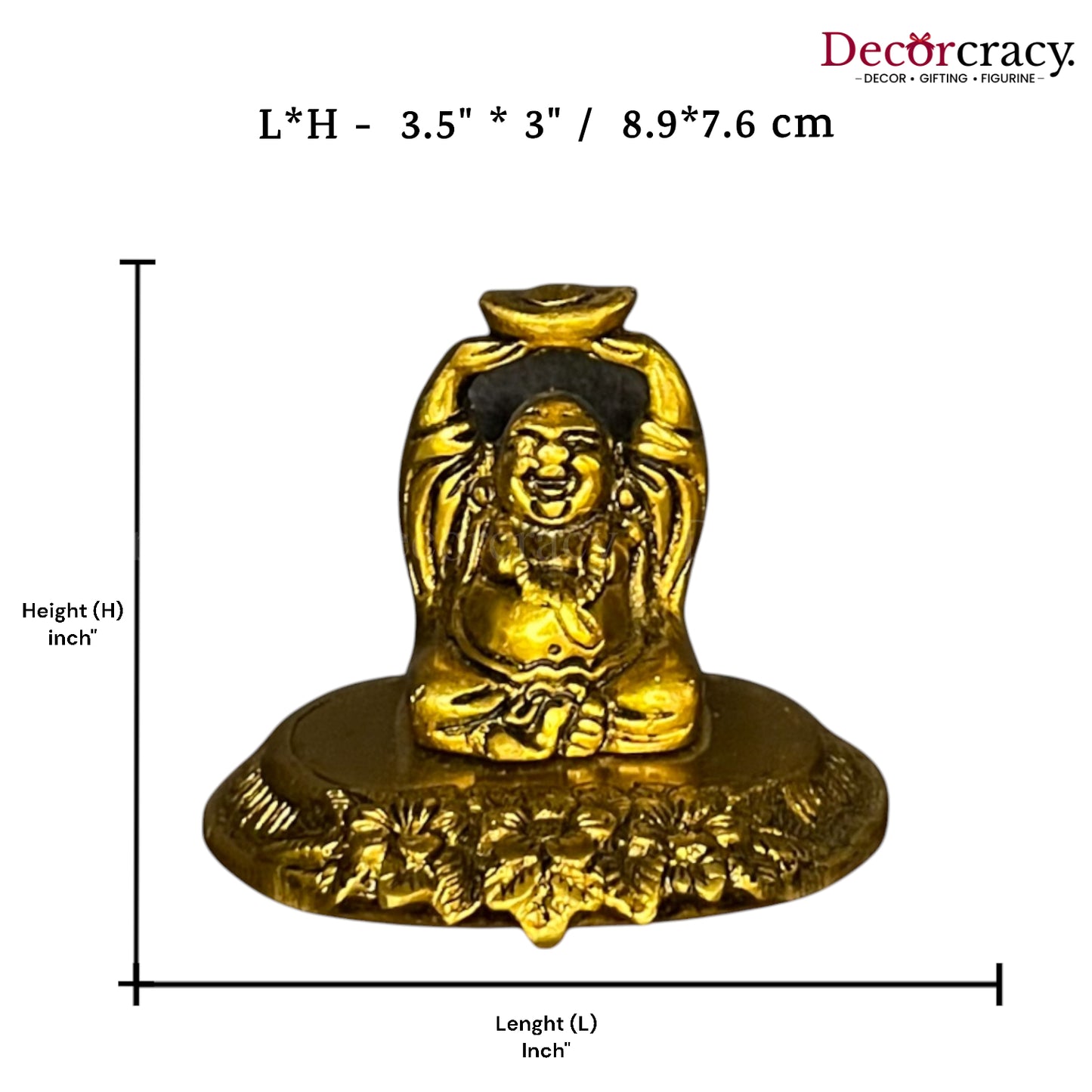 Laughing Buddha for Home décor Metal golden